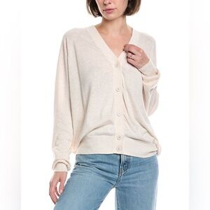 7 FOR ALL MANKIND CLASSIC V-NECK LINEN-BLEND CARDIGAN
